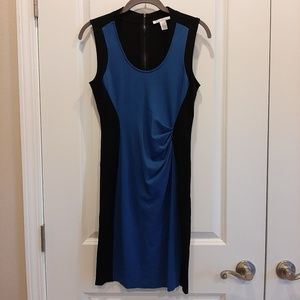 Sleeveless Dress Sz 6 Blue Black Color Block